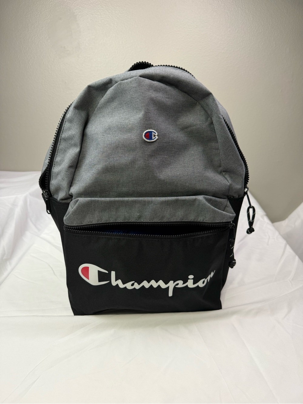 Champion Grey and Black Mini Backpack with Logo